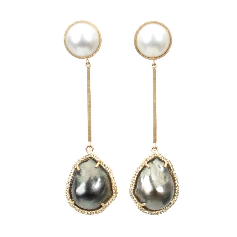 Women’s gold stud earrings-Pearl Drop Earrings