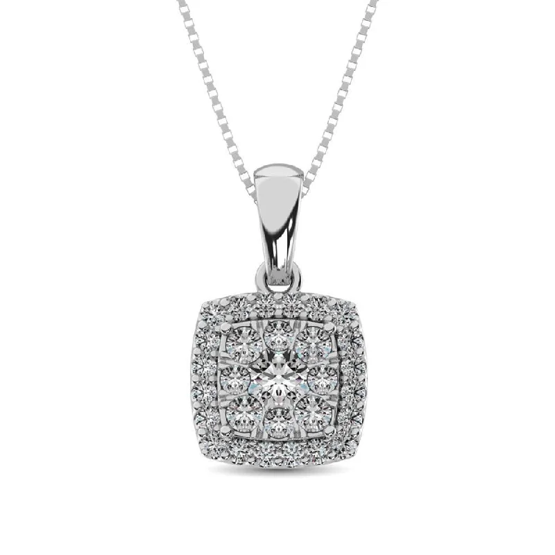 Women’s moon and star necklace-Diamond Fashion Pendant 5/8 ct tw Round Cut in 14K White Gold