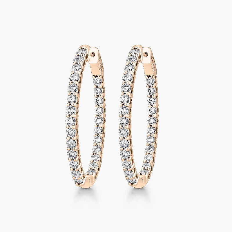 Women’s circular earrings-Oval Inside-Out Hoops