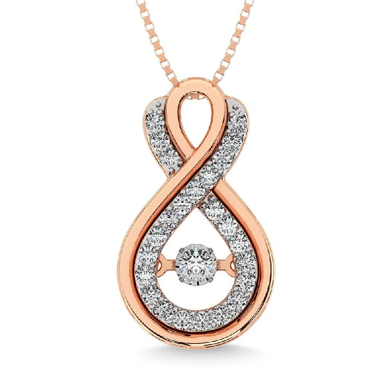 Women’s pearl pendant necklace-Diamond 1/5 Ct.Tw. Infinity Pendant in 10K Rose Gold