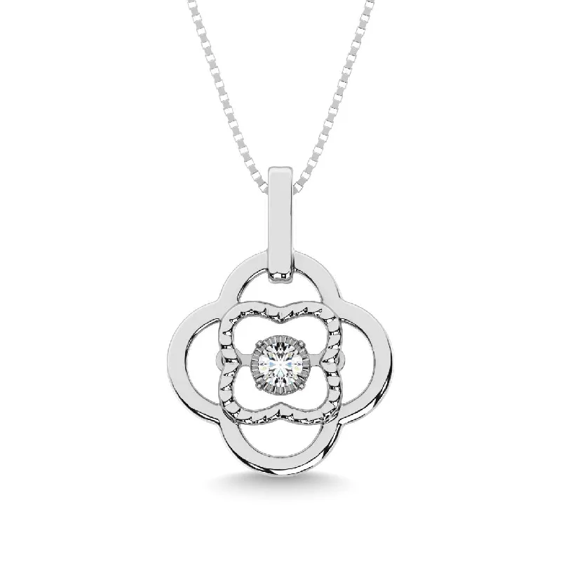 Women’s custom necklace-Sterling Silver Moving Diamond Accent Pendant