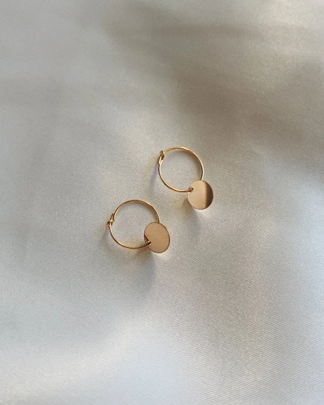 Women’s modern hoop earrings-Coin Hoop Earrings