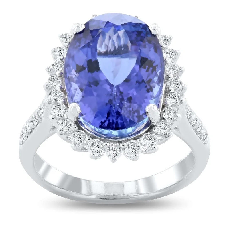 Women’s luxury ring-Auriya Platinum 9 1/2ct Tanzanite and 5/8ct TDW Diamond Ring