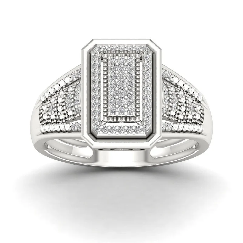 Women’s wedding ring set-De Couer 1/5ct TDW Diamond Cluster Ring - White