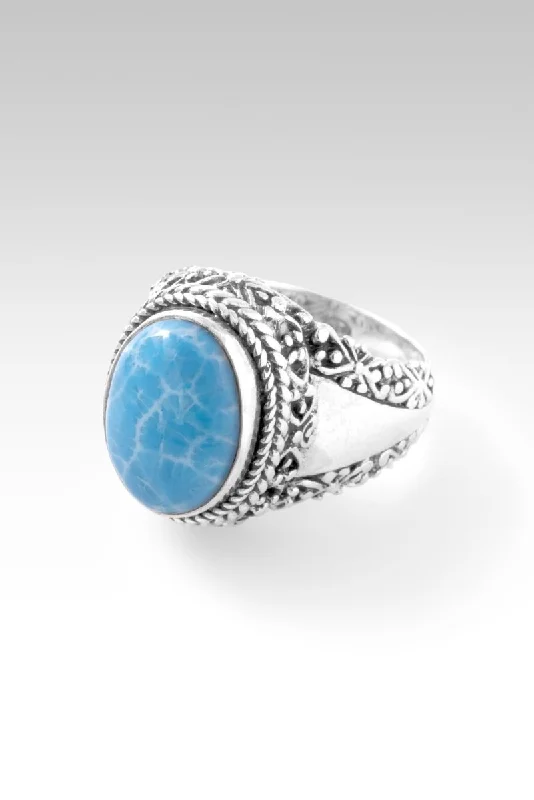 Women’s pearl statement ring-Journey of Enlightenment Ring™ in Powder Blue Indonesian Coral