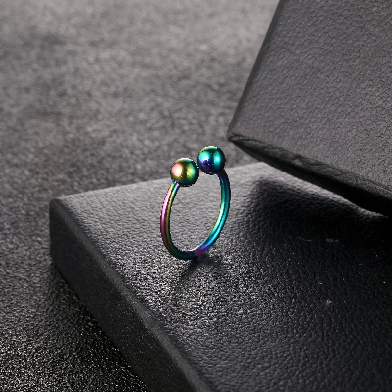 2-d-9 Plated Rainbow Color Small Beads Ring