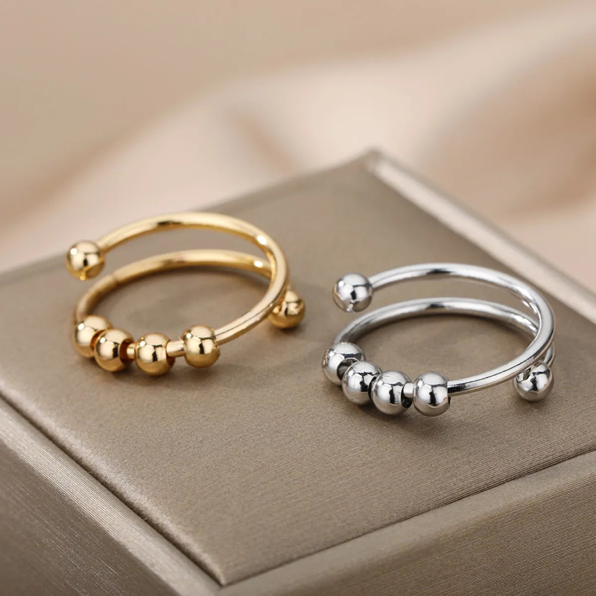 Women’s trendy ring-1 Piece Simple Style Solid Color Brass Open Ring