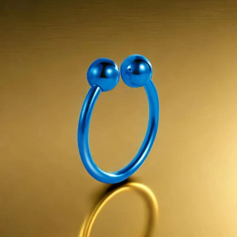 2-d-7 Blue Plated Small Beads Ring