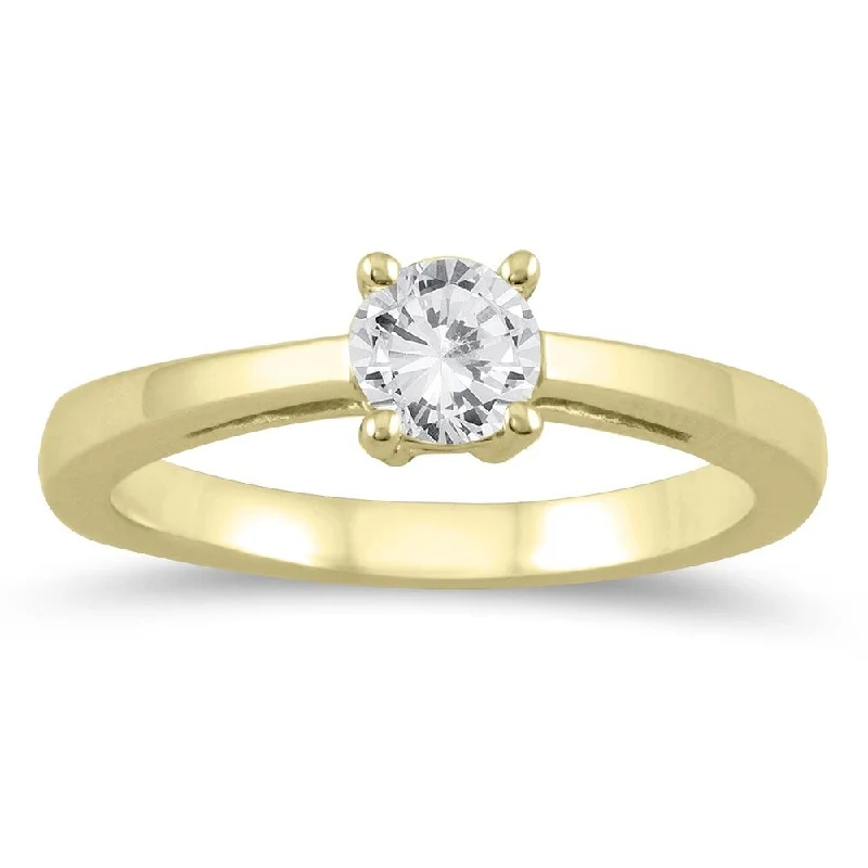 Women’s statement cocktail ring-1/2 Carat Classic Diamond Solitaire Ring in 10K Yellow Gold