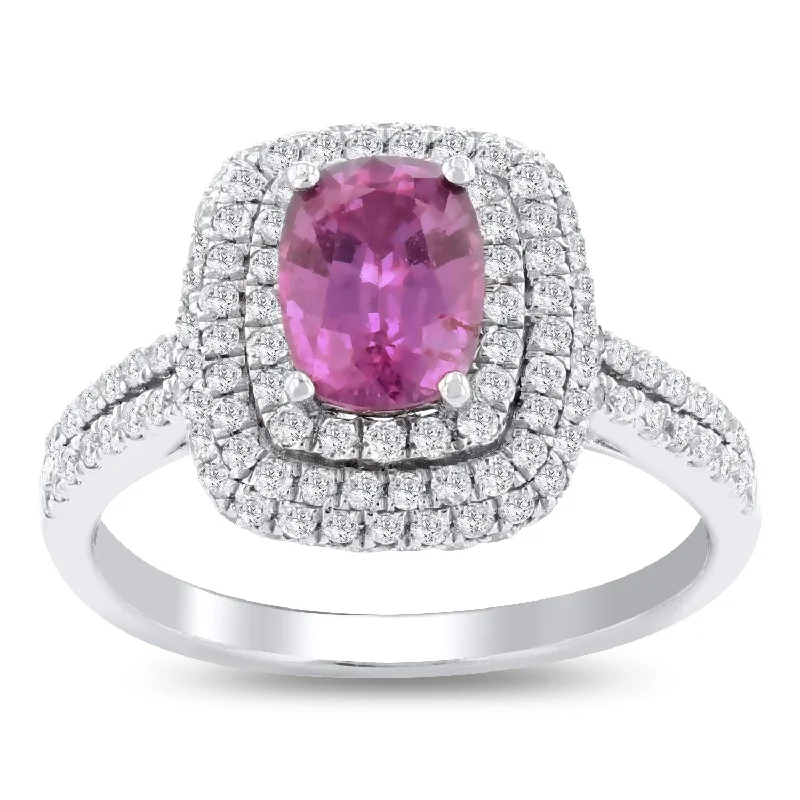 Women’s adjustable ring-Auriya Platinum 1 1/3ct Rare Purple Sapphire and 7/8ct TDW Diamond Ring