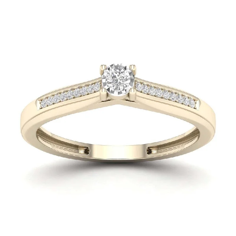 Women’s antique gold ring-De Couer 1/10ct TDW Diamond Classic Ring (H-I, I2) - Yellow