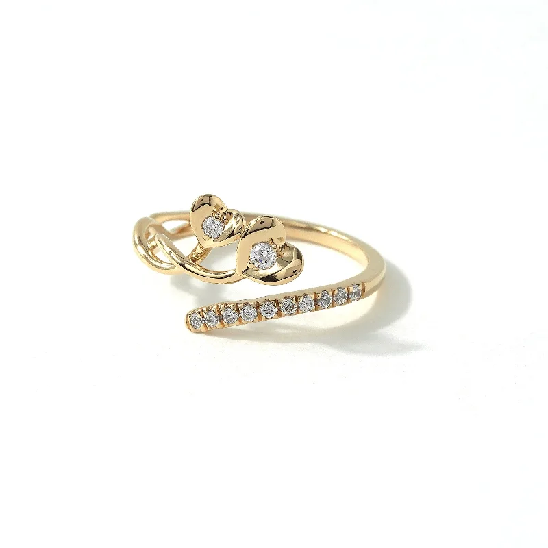 Women’s sterling silver ring-De Couer 10k Yellow Gold 1/6ct TDW Diamond Heart Promise Ring