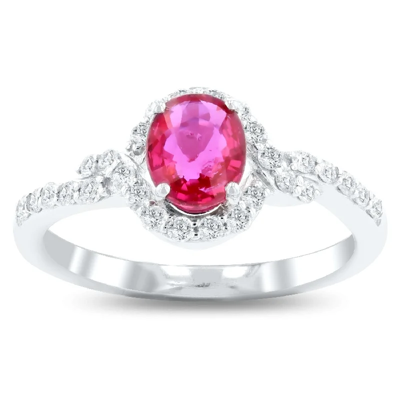 Women’s wide band ring-Auriya Platinum 1ct Rare Unheated Ruby and 1/4ct TDW Diamond Ring