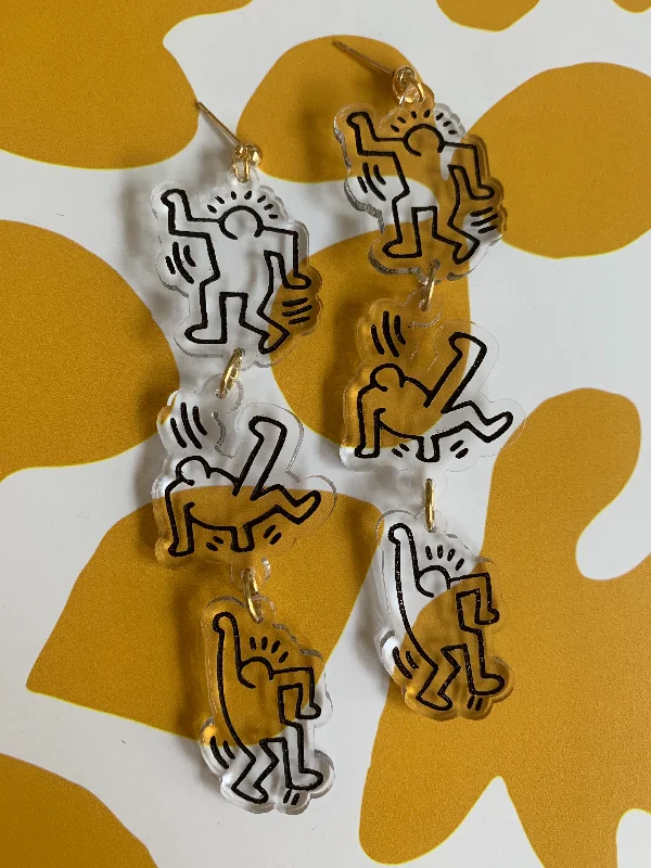 Women’s unique diamond ring-Keith Haring