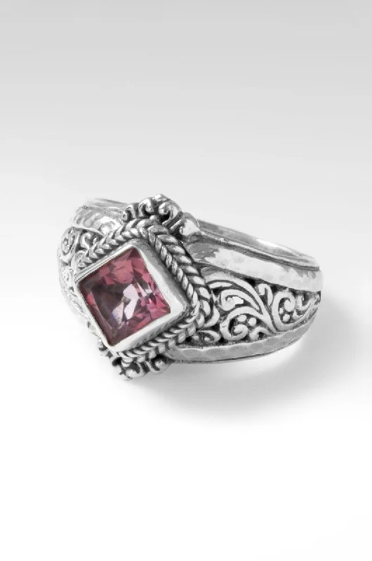 Women’s adjustable silver ring-Benevolence Ring II Ring™ In Pale Plum™ Mystic Topaz