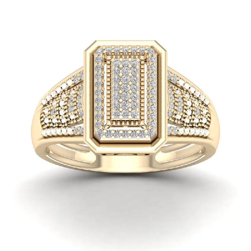 Women’s modern ring-De Couer 1/5ct TDW Diamond Cluster Ring - Yellow