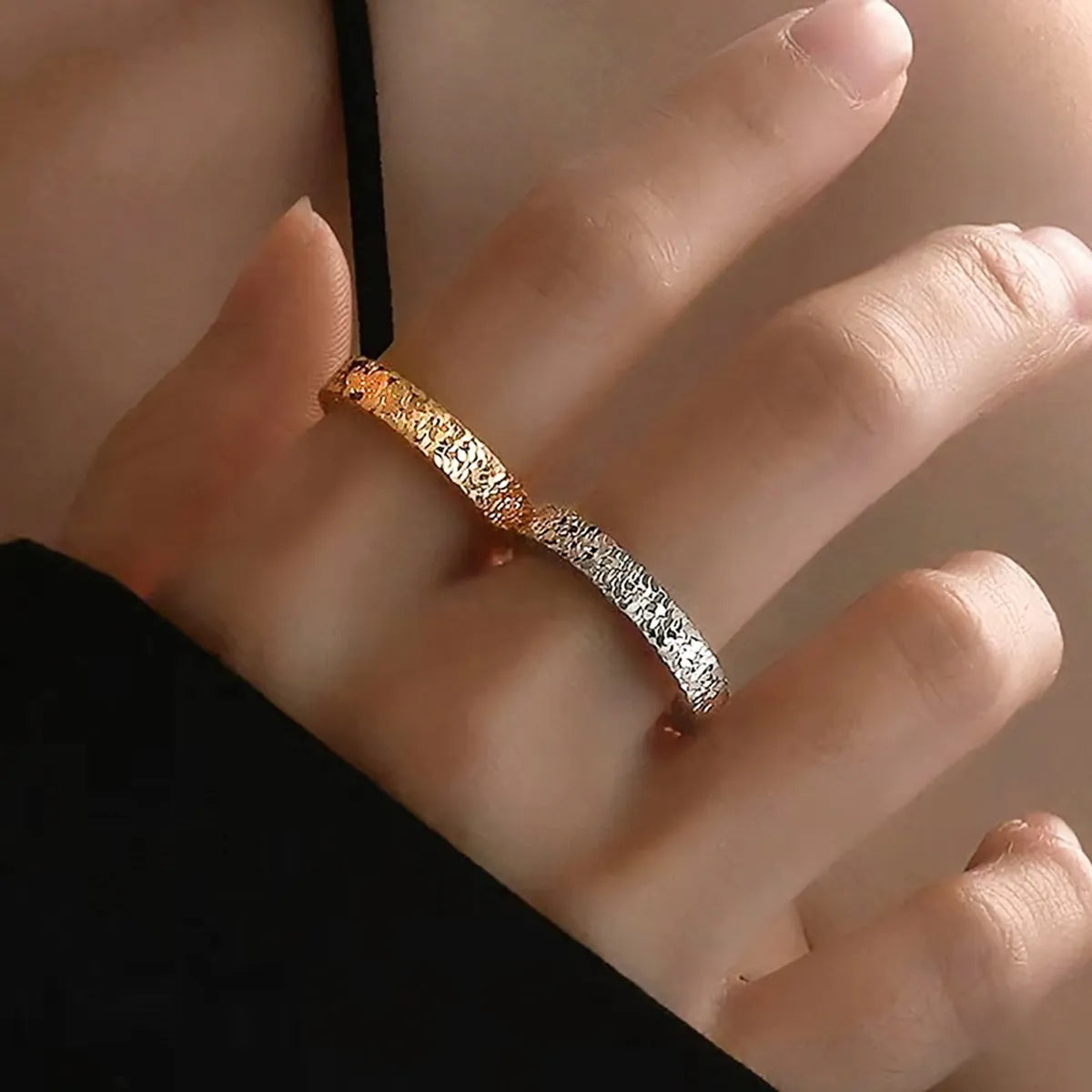 Women’s diamond band ring-Wholesale Simple Style Irregular Copper Irregular Open Rings