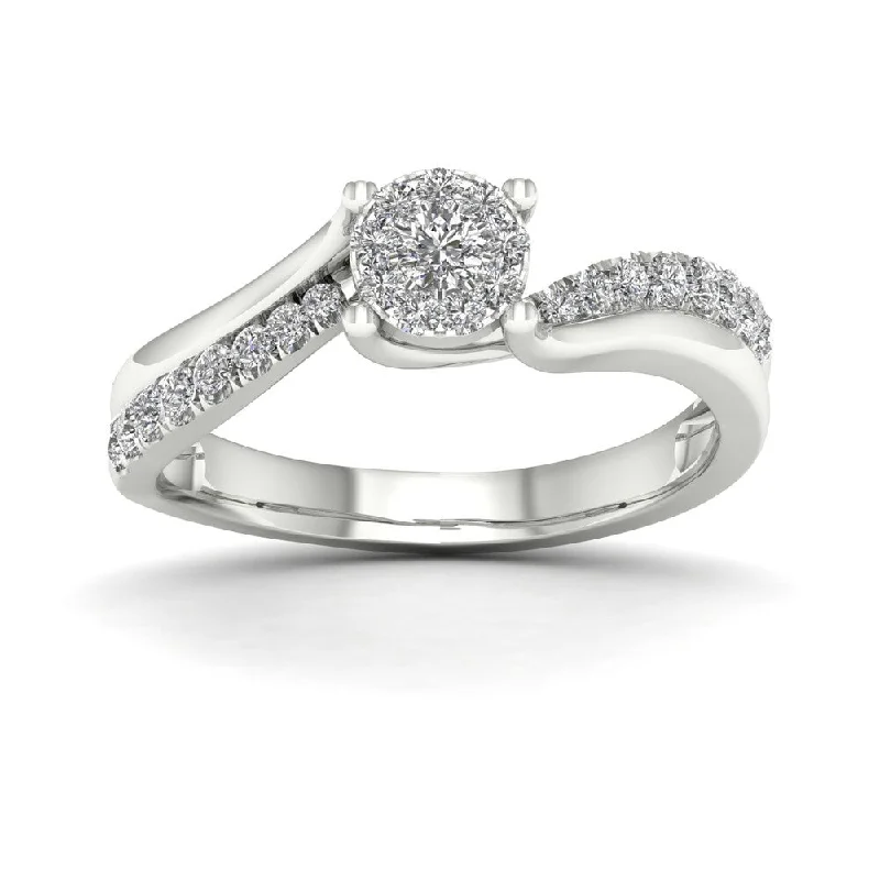 Women’s statement ring-De Couer 1/3ct TDW Diamond Bypass Ring - White