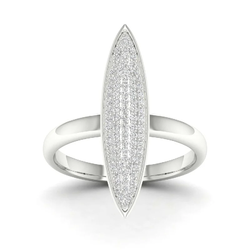 Women’s silver ring-De Couer 10k Gold 1/4ct TDW Diamond Marquise Shape Cluster Fashion Ring