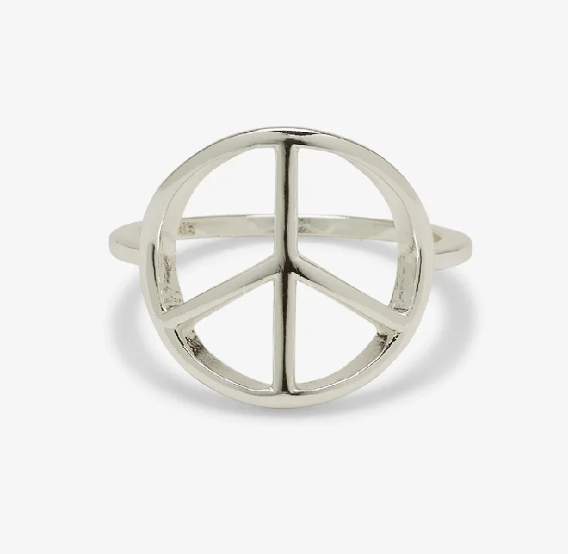 Women’s platinum ring-Pura Vida Peace Sign Ring