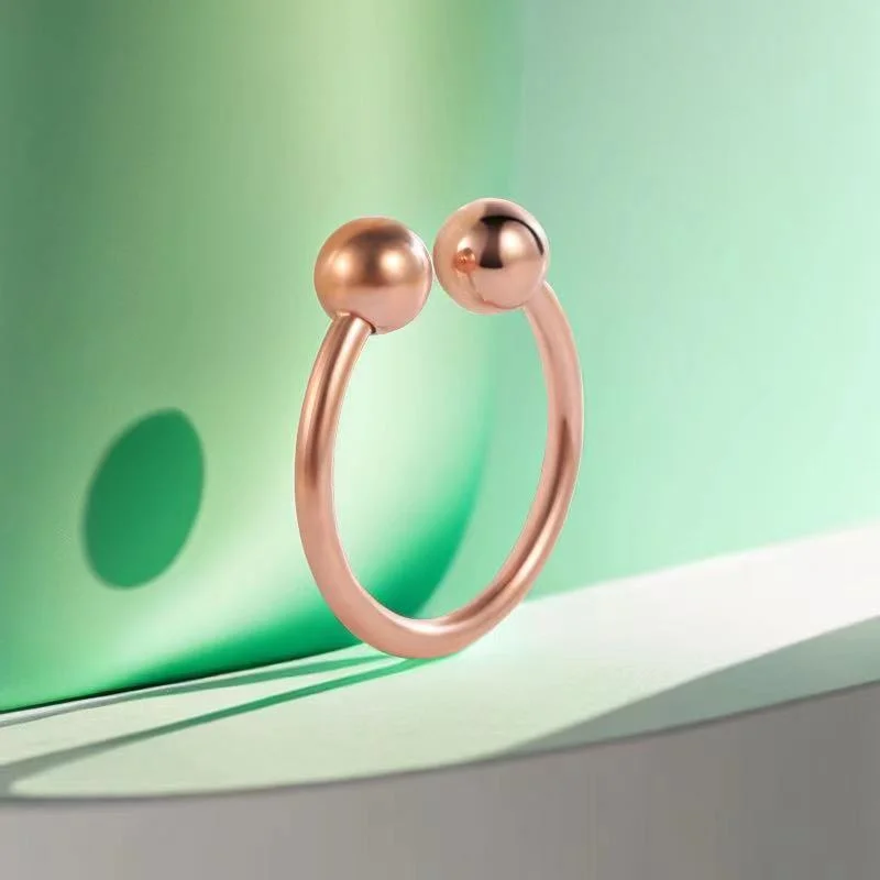 2-d-6 Rose Gold Small Beads Ring