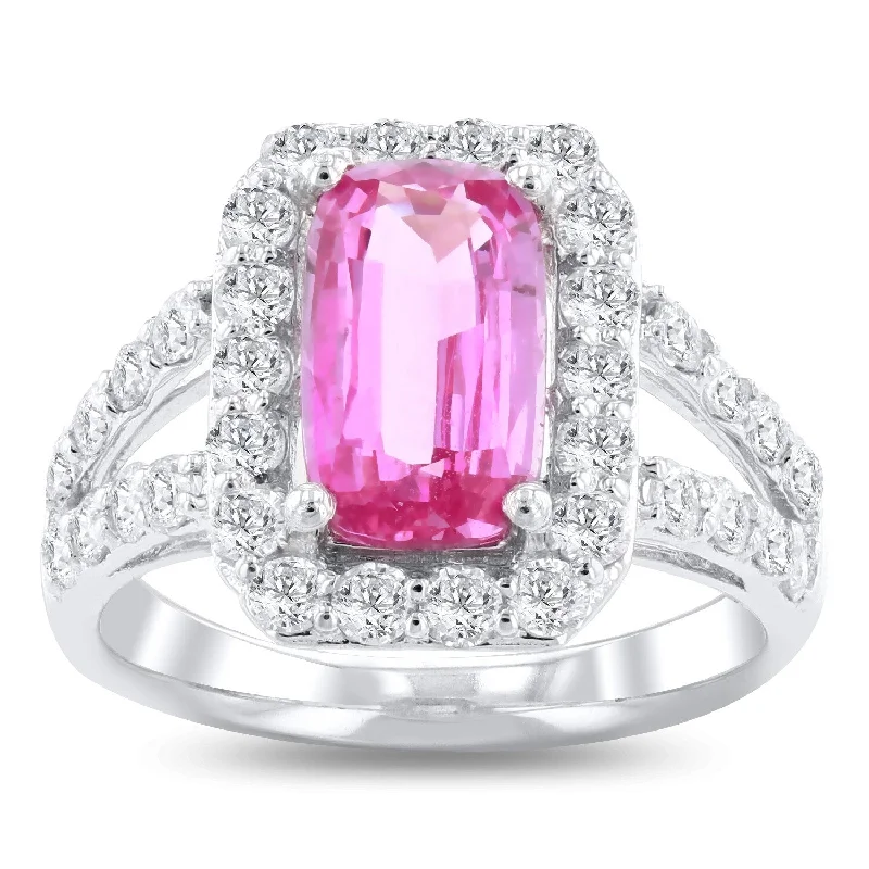 Women’s antique ring-Auriya Platinum 2 1/3ct Rare Unheated Pink Sapphire and 1 1/5ct TDW Diamond Ring