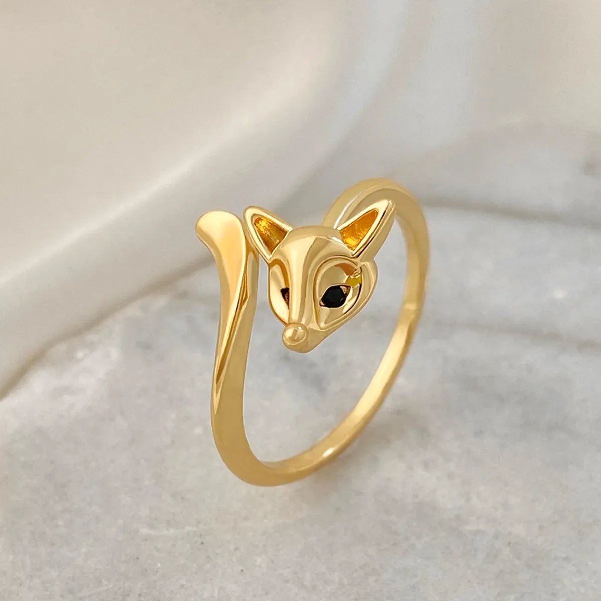 Women’s three-stone engagement ring-Fashion Fox Copper Plating Open Ring 1 Piece