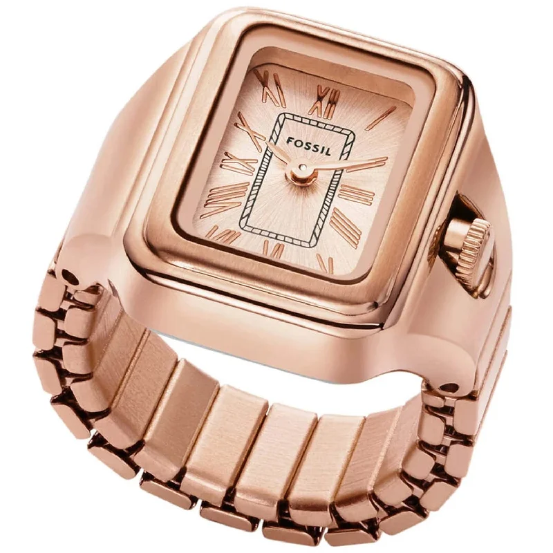 Women’s pearl ring-Fossil Women's Raquel Watch Ring Rose Gold Dial Watch - ES5345 - Rose Gold - 6 (36)