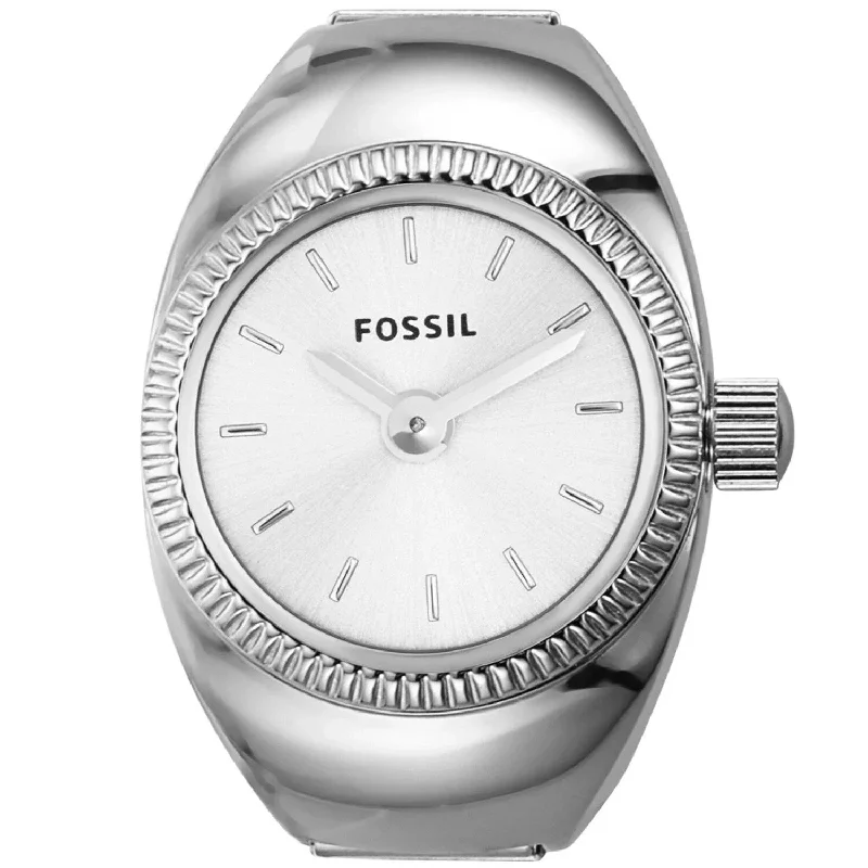 Women’s wedding band ring-Fossil Women's Watch Ring Silver Dial Watch - ES5245 - 6 (36)