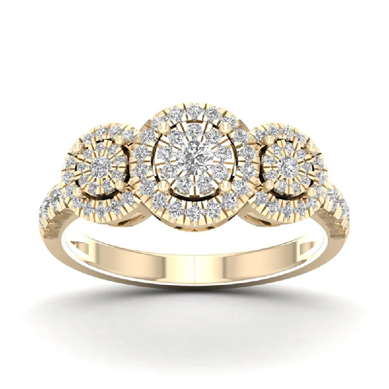 Women’s fashion ring-De Couer 1/2ct TDW Diamond Cluster Ring - Yellow