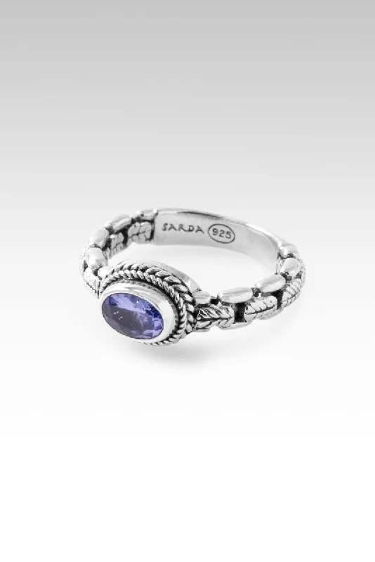 Women’s cocktail ring-Tranquil Presence Ring™ in Tanzanite