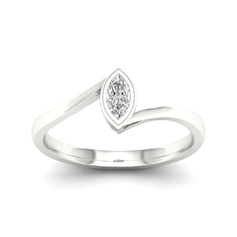 Women’s promise ring-De Couer 10k Gold 1/5ct TDW Diamond Bypass Ring