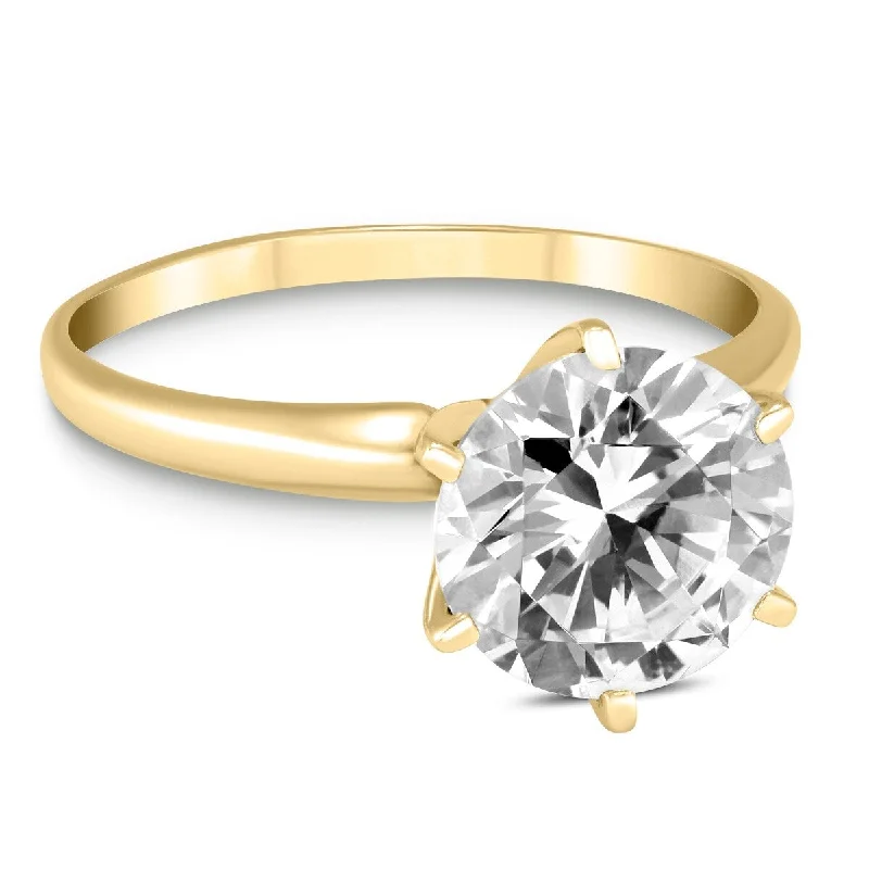 Women’s platinum ring-Marquee 1 1/2 Carat Diamond Solitaire Ring in 14K Yellow Gold (H-I Color, I1-I2 Clarity)