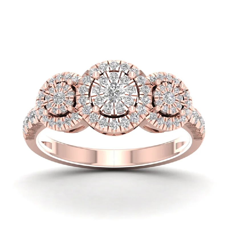 Women’s wide band ring-De Couer 1/2ct TDW Diamond Cluster Ring - Pink