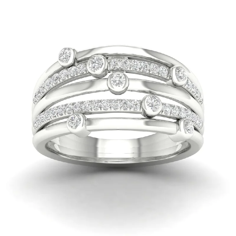 Women’s twisted ring-De Couer 10k Gold 1/4ct TDW Diamond 5 Row diamond Ring