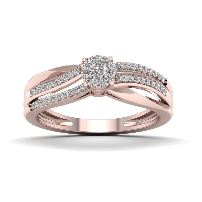 Women’s polished ring-De Couer 1/5ct TDW Diamond Split Shank Ring - Pink