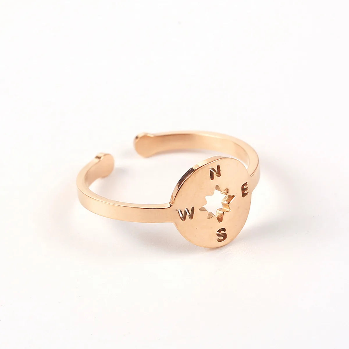 Women’s simple gold ring-Simple Style Commute Solid Color Titanium Steel Plating Gold Plated Rings