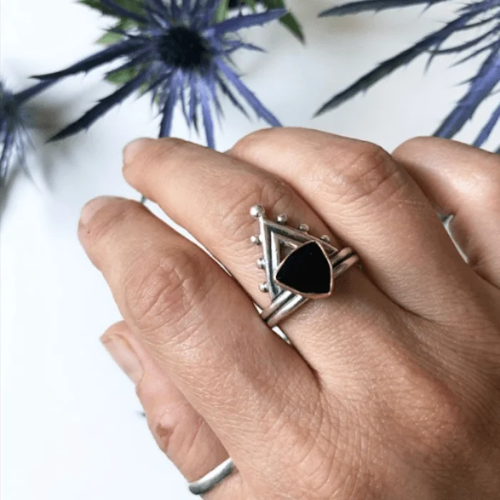 Women’s vintage ring-Black Onyx Ascension Ring