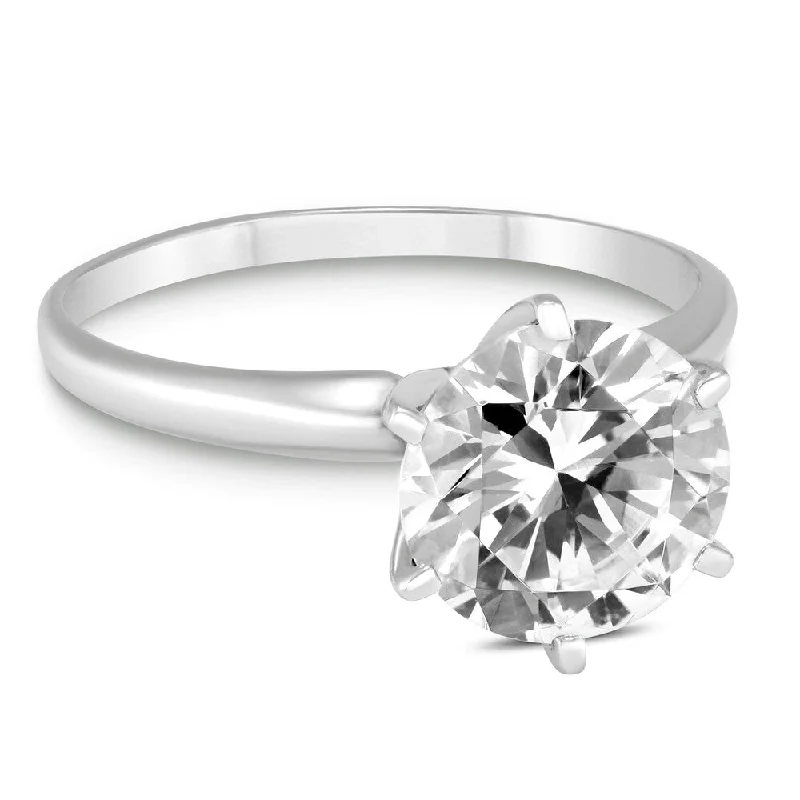 Women’s gemstone ring-Signature Quality 1 Carat Diamond Solitaire Ring in 14K White Gold (G-H Color, SI2-SI3 Clarity)